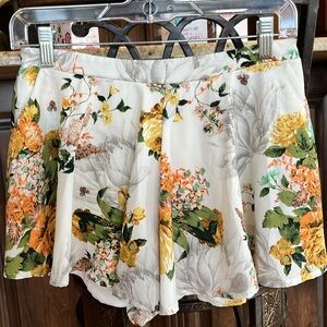 Floral Skort Look Flowy Shorts
